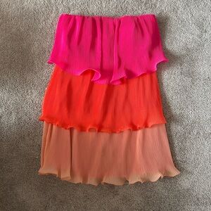 Colorful Pleated Mini Dress